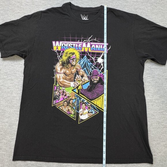 WWE WrestleMania 6 Graphic T-Shirt Black Ultimate Warrior Macho Man Mens Size XL - Picture 8 of 10